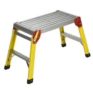 Excel Heavy Duty Fiberglass 5 Tread Ladder with Folding Hop Up