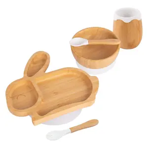 5pc Bamboo Rabbit Baby Weaning Set - White