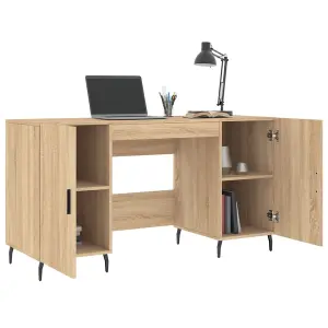 Berkfield Desk Sonoma Oak 140x50x75 cm Engineered Wood