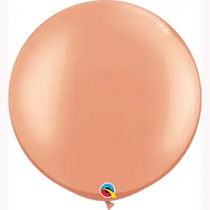 Qualatex 3 Ft Round Plain Latex Balloons (2 Pack) Rose Gold (One Size)