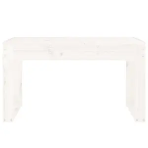 Berkfield Garden Bench White 80x38x45 cm Solid Wood Pine