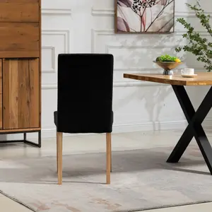 Maiolo Velvet Dining Chairs - Set of 2 - Black