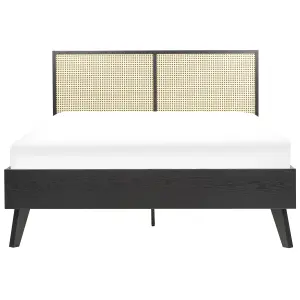 Rattan EU Double Bed Black MONPAZIER