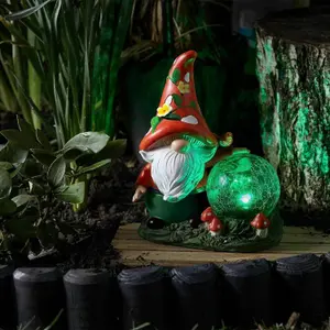 Solar Powered Woodland Wizard LED Light Up Garden Ornament Colour Changing