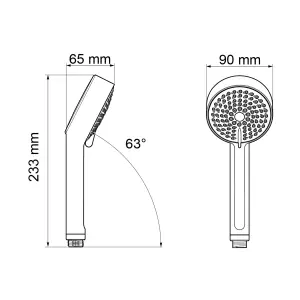 Mira Beat Chrome effect Single-spray pattern Shower head, 310mm