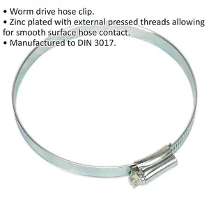 30 PACK Zinc Plated Hose Clip - 90 to 110mm Diameter - External Pressed Threads