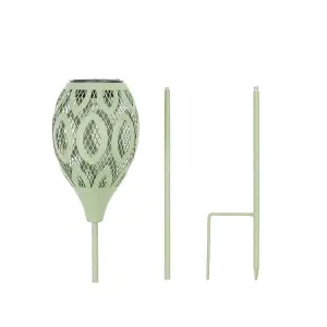 Festive Lights 75cm Sage Green Solar Metal Stake Light Garden Pathway Outdoor IP44 Lighting