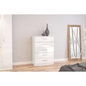 Birlea Lynx 5 Drawer Chest White