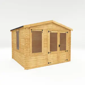 Waltons 3.3m x 3.0m Wooden 19mm Log Cabin Garden Room Summerhouse Shed