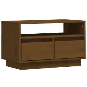 Berkfield TV Cabinet Honey Brown 60x35x37 cm Solid Wood Pine