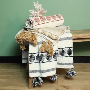 furn. Pangea Boho Woven Tasselled Throw