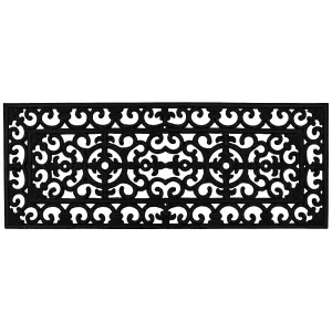 JVL Lexi Wrought Iron Effect Rubber Doormat and Patio Mat Set