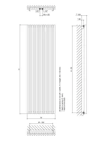 Ximax K4 White 2905BTU Vertical Towel radiator (W)580mm x (H)1710mm