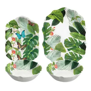 Purely Home Tropical Floral 6 Piece Melamine Dinnerware Set for 2