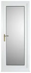 Frosted Glazed White RH External Back Door set, (H)2055mm (W)840mm