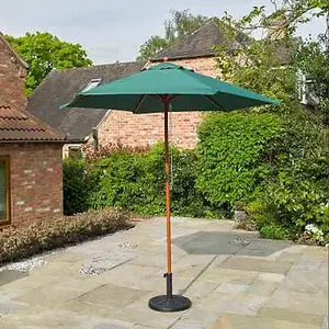 2.4m Wind Up Green Garden Parasol