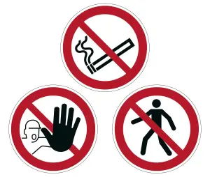 Durable Adhesive ISO "No Smoking" Prohibition Sign Safety Floor Sticker - 43cm