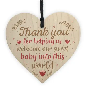 Red Ocean Handmade Wooden Heart Plaque Gift For Midwife Midwives Nurse Newborn Baby Thank You Gift