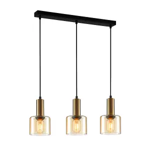 Luminosa Santia Modern 3 Light Bar Pendant Ceiling Light, E27