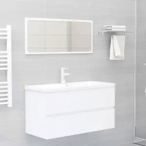 Berkfield Sink Cabinet White 90x38.5x45 cm Engineered Wood