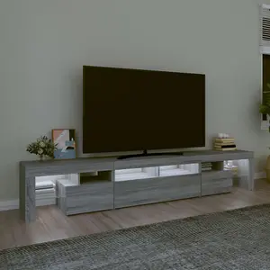 Berkfield TV Cabinet with LED Lights Grey Sonoma 230x36.5x40 cm