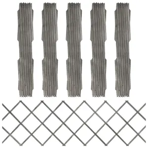 Berkfield Trellis Fences 5 pcs Grey Solid Firwood 180x60 cm