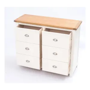 Lovere 6 Drawer Chest of Drawers Chrome Cup Handle