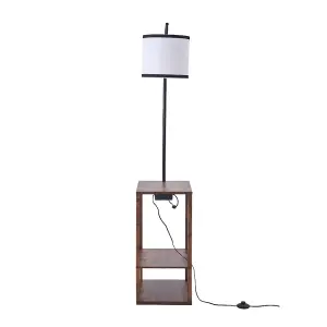 Modern Metal Floor Lamp Side Table 2 In 1