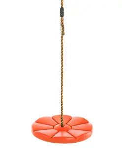 Swingan - Cool Disc Swing with Adjustable Rope - Fully Assembled - Orange