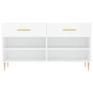 Berkfield Shoe Bench White 102x35x55 cm Engineered Wood