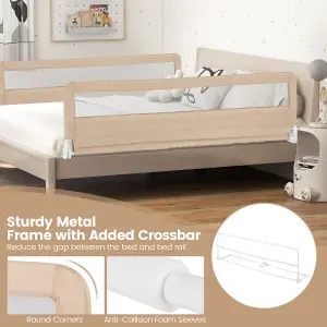 COSTWAY Bed Rail Guard for Toddlers 180CM Foldable Baby Bed Rail w/ Safety Strap