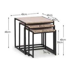 Chew Stoke 3 Piece Nest of Tables Sonoma Oak