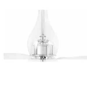 Luminosa Mini Medium Ceiling Fan Chrome, Clear - Optional LED Light Sold Separately