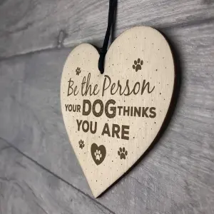 Red Ocean Funny Dog Lovers Sign Wooden Heart Door Kennel Cage Plaque Dog Owner Friendship Birthday Gift