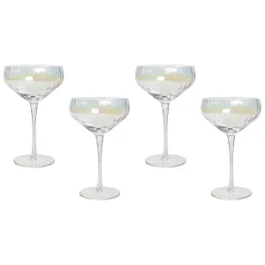 Set of 4 Champagne Saucers MORGANITE Transparent