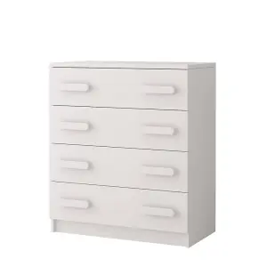 All-White Chest of Drawers H930mm W800mm D400mm - Minimalist Design for Versatile Kids' Spaces