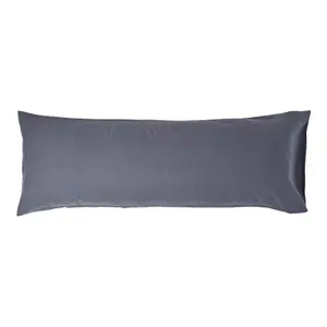 Homescapes Dark Grey Linen Body Pillowcase