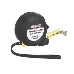 Sealey Rubber Tape Measure 7.5m(25ft) x 25mm Metric/Imperial AK990