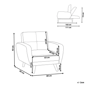 Armchair FLORLI Fabric Light Beige