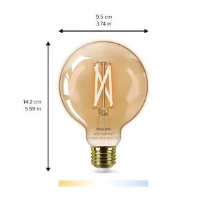 Philips WiZ E27 50W LED Cool white & warm white Globe Dimmable Light bulb