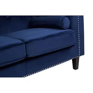 Interiors by Premier Felisa Two Seater Midnight Blue Velvet Sofa