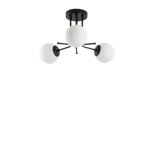 Luminosa Model 12 Deco 3-light Ceiling Lamp Black