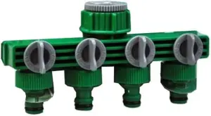 New 4 Way Tap Connector Adapter Garden Hose Pipe Adaptor Outlet Splitter