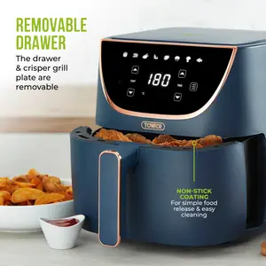 Tower Vortx Air Fryer with Digital Control Panel, 1700W, 6L Midnight Blue