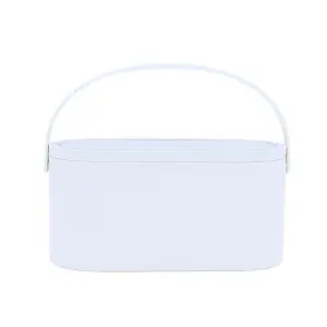 White Creative Organizer Cosmetic Mirror Portable Handheld Makeup Case