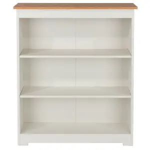 Soft white low wide bookcase - Colorado