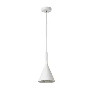 Lucide Gipsy Modern Dome Plaster Pendant Light 16.5cm- 1xE27 - White