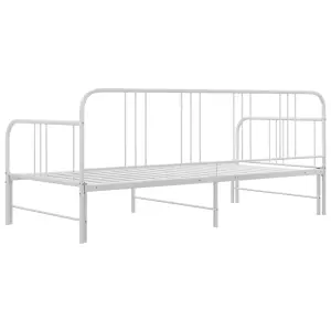 Berkfield Pull-out Sofa Bed Frame White Metal 90x200 cm