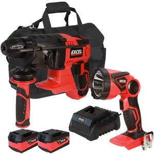 Excel 18V Cordless Twin Pack with 2 x 5.0Ah Batteries & Charger in Bag EXL5107