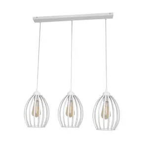 Luminosa Dali Straight Bar Pendant Ceiling Light White 70cm